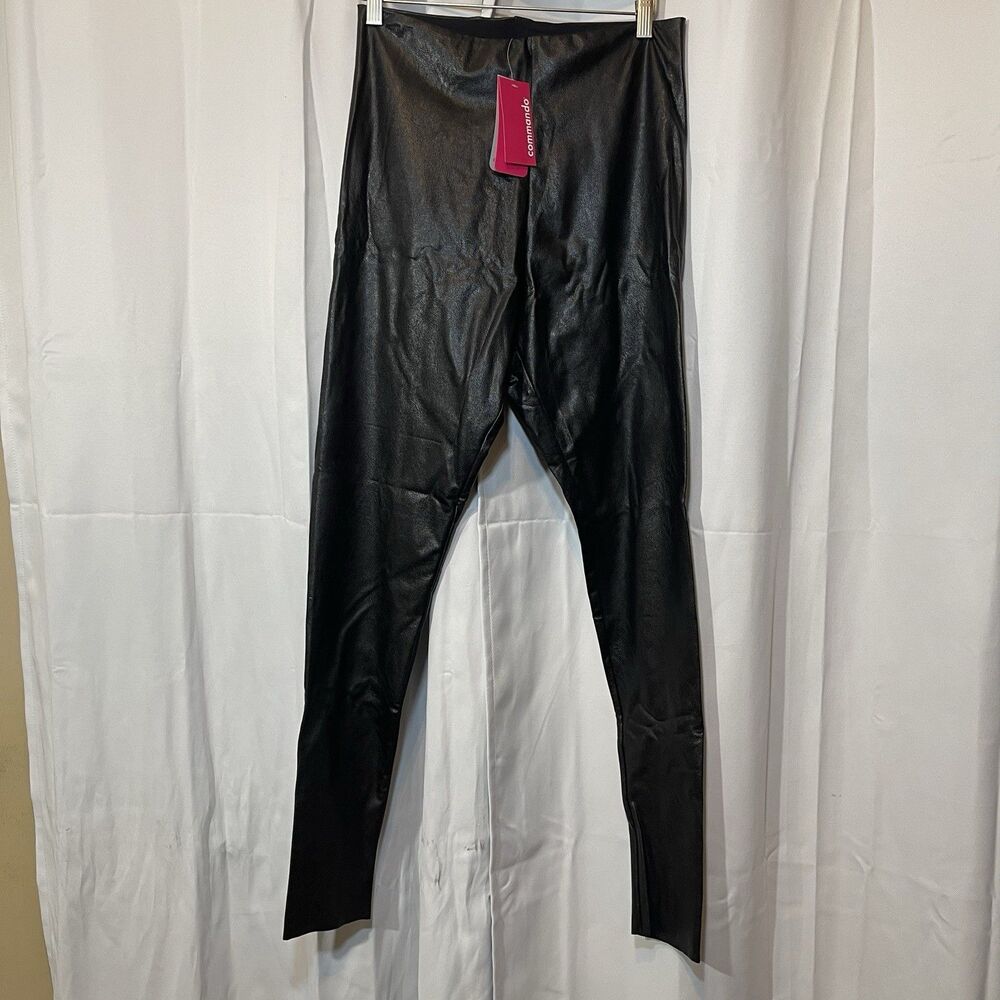 *NEW w/ Tags* COMMANDO Faux Leather Leggings Black Size XL $118 Retail! - Picture 3 of 7